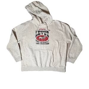 Levi’s Hoodie Large Gray Pullover‎ Sweatshirt The Original Logo Graphic
